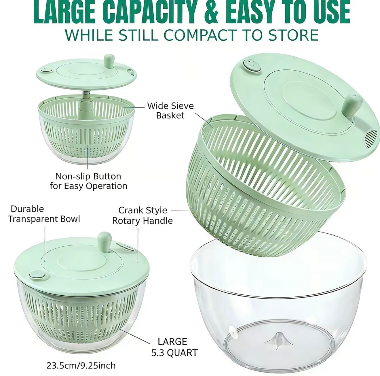 FreshPrep 3-in-1 Salad Spinner Set