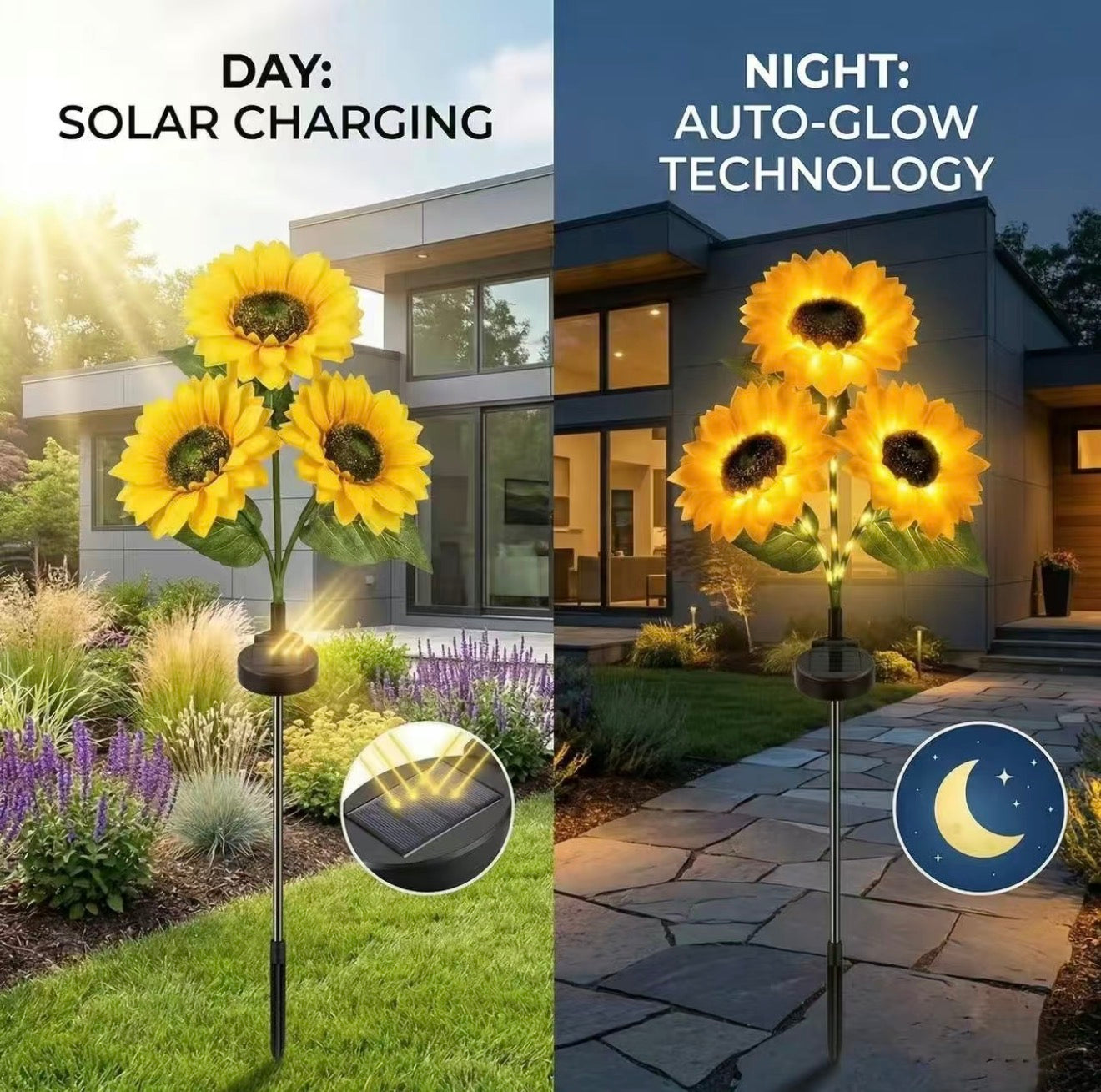 SunGlow Solar Sunflower Garden Lights