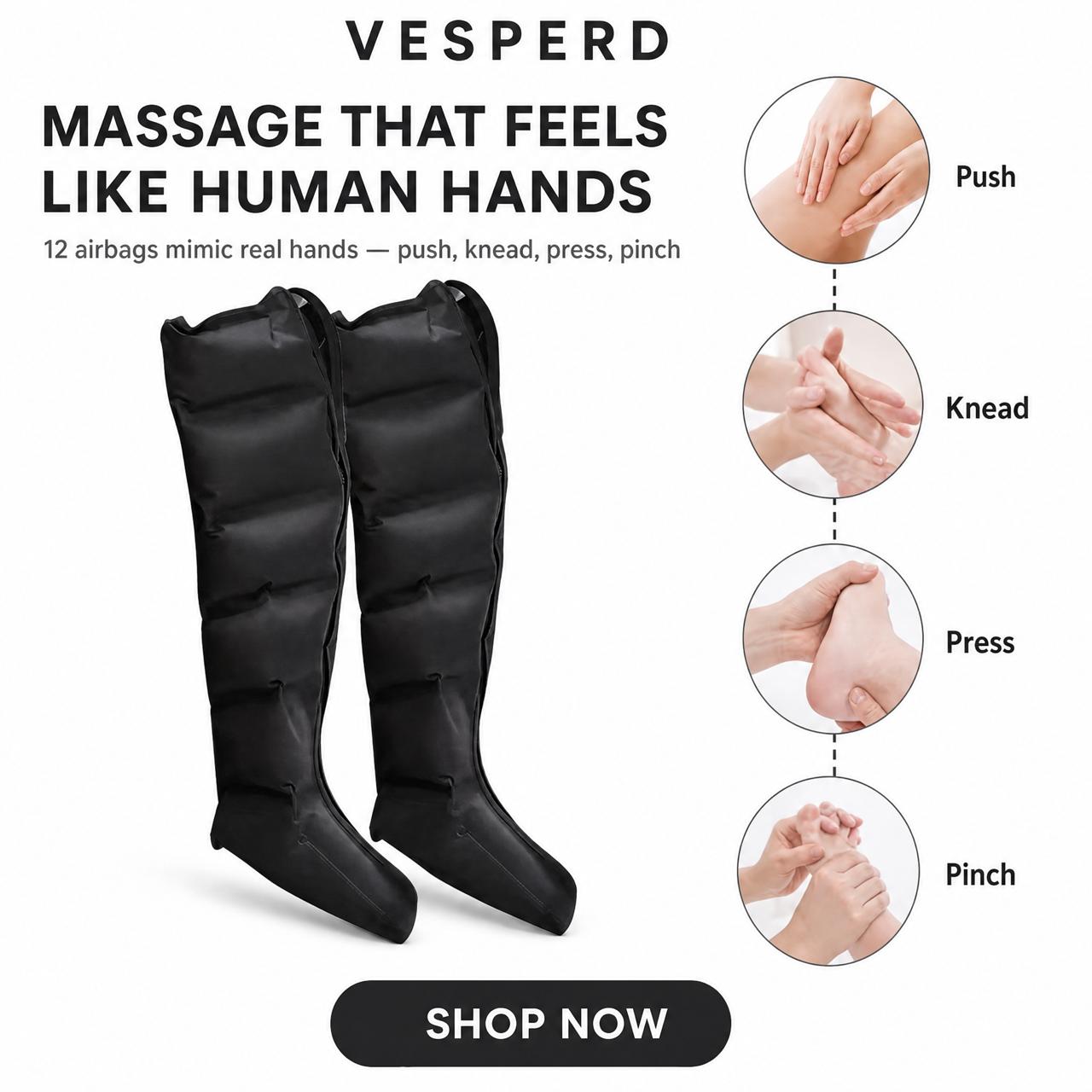 Vesperd LegWave Pro Massager Kit