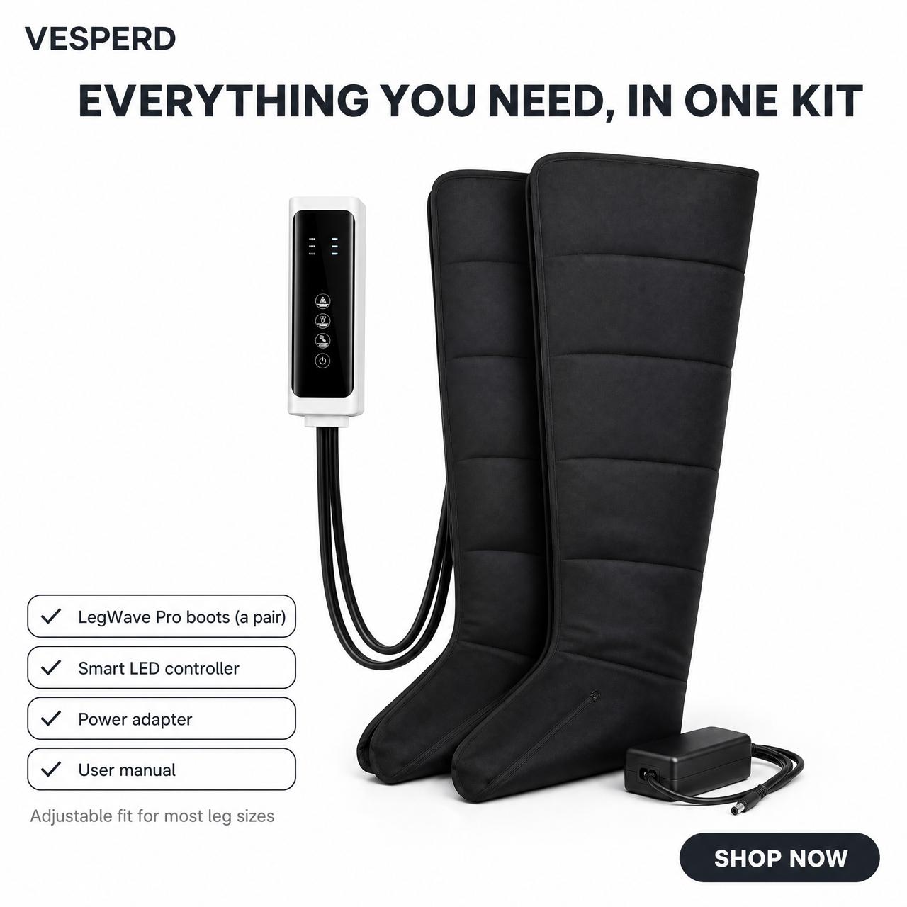 Vesperd LegWave Pro Massager Kit